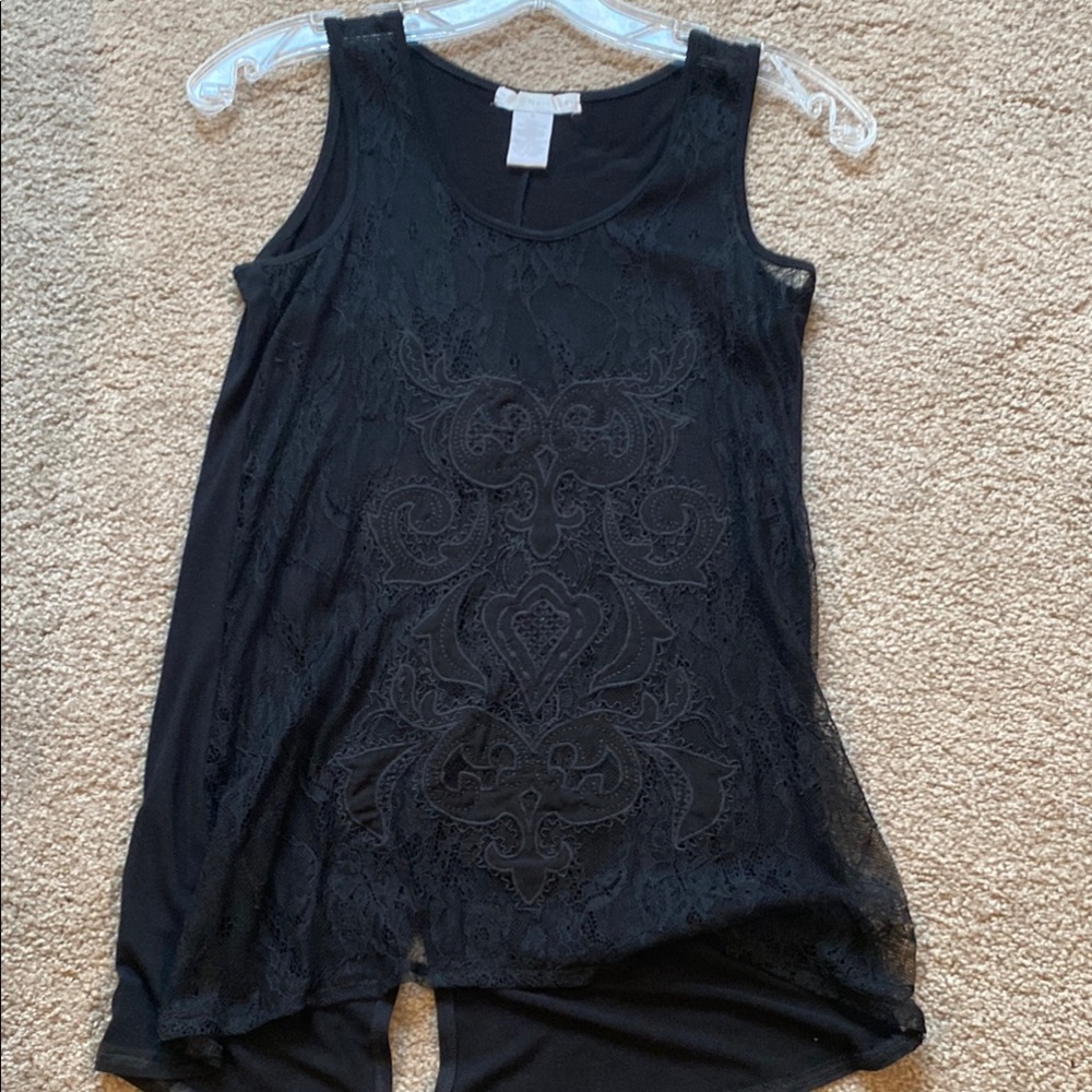 Elegant Black Lace Sleeveless Top